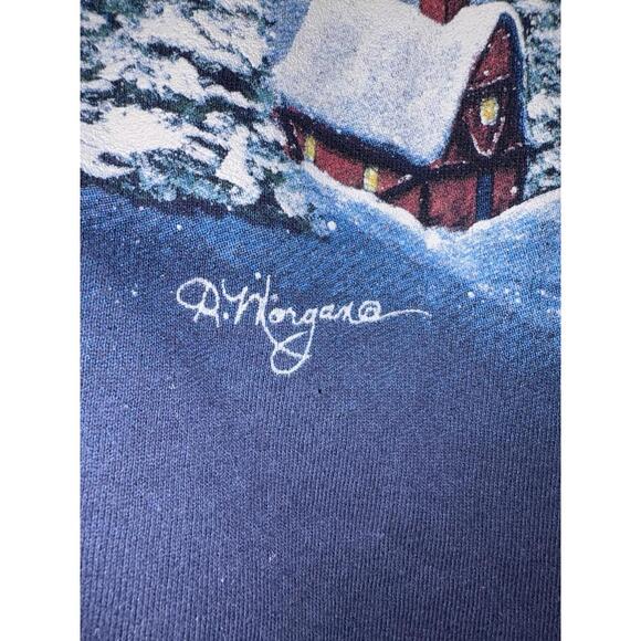 Vtg Artisans Sunschein XL Sweatshirt Guardian Angel AOP Wrap Print Grandma USA - Picture 5 of 14